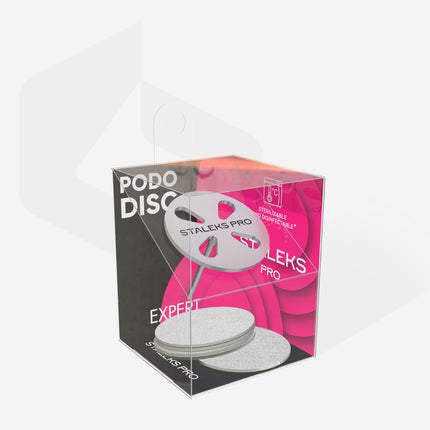 Staleks Pododisc L Expert pedikiūro diskas su vienkartinėmis dildėmis #180 25mm kojų priežiūrai salone