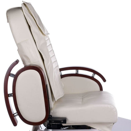 BS BR-2307 pedikiūro baldas su pėdų vonele salonui – ergonomiška kreminės spalvos kėdė klientui