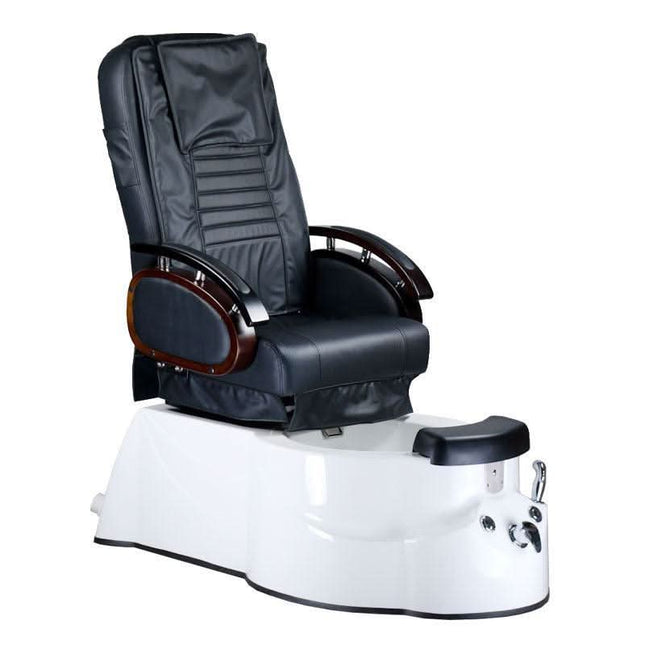 BS BR-3820D juoda pedikiūro kėdė su masažo funkcija ir pėdų vonele profesionaliems grožio salonams