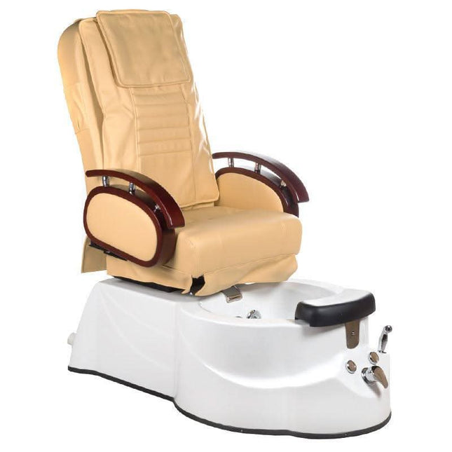 BS BR-3820D pedikiūro kėdė su masažo funkcija ir pėdų vonele, smėlio spalvos, profesionaliam salonui