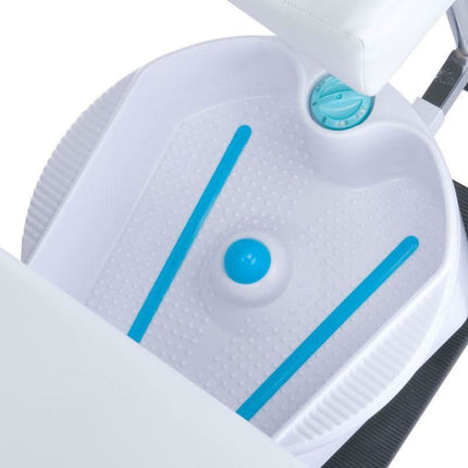 BS BW-100 baltos spalvos pedikiūro baldas su pėdų vonele – idealus sprendimas nagų studijoms