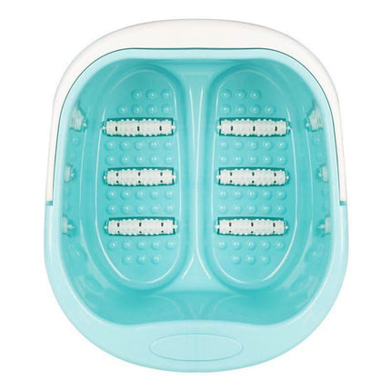 BeautyKit mėlyna pedikiūro vonelė – profiliuotas dugnas su voleliais kojų masažui procedūrų metu
