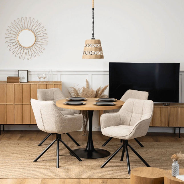 PEONY Beige besisukanti kėdė Mebel Elite – ergonomiška profesionali kėdė grožio salonui