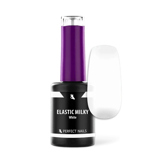 PERFECT NAILS Elastic Milky guminis bazės pagrindas MILKY WHITE, 8 ml. - Beauty Kit