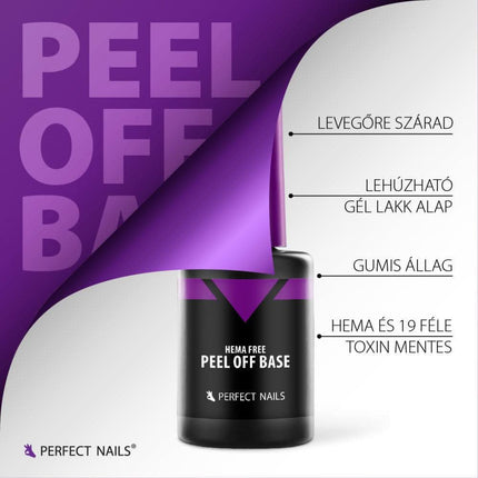 Profesionali peel-off gelio bazė manikiūro salonams be HEMA – Perfect Nails 8 ml formulė jautriems nagams