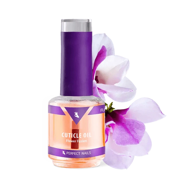 Perfect Nails Flower Fusion odelių aliejus 15ml – profesionalus nagų odelių minkštinimas ir mityba manikiūro procedūroms