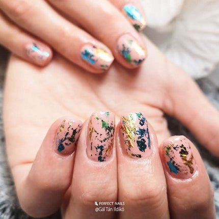 Spalvinga Rainbow transferinė folija nagų dizainui manikiūro salonams – Perfect Nails profesionali priemonė