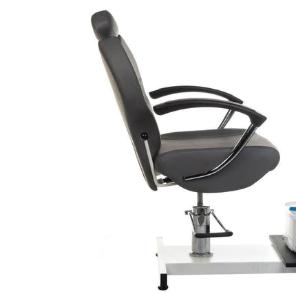 Profesionali BS pedikiūro kėdė BR-2301 pilkos spalvos – ideali kirpykloms ir grožio studijoms, lengvai valoma