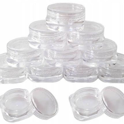 BeautyKit plastikiniai indeliai dekoracijoms ir mėginukams 3 ml, 50 vnt rinkinys kosmetikos salonams
