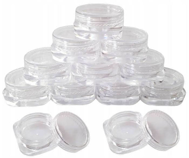 BeautyKit plastikiniai indeliai dekoracijoms ir mėginukams 3 ml, 50 vnt rinkinys kosmetikos salonams