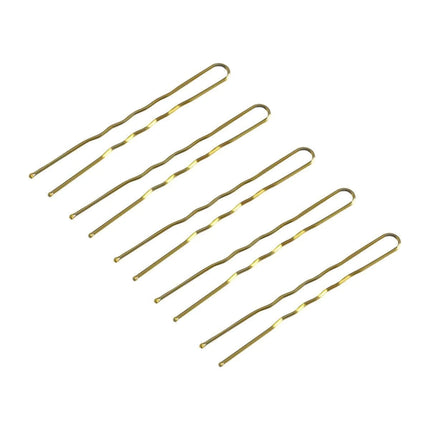 Beauty Kit plaukų segtukai E-57 5,6 cm aukso spalvos 120 vnt – profesionalūs metaliniai segtukai kirpyklai