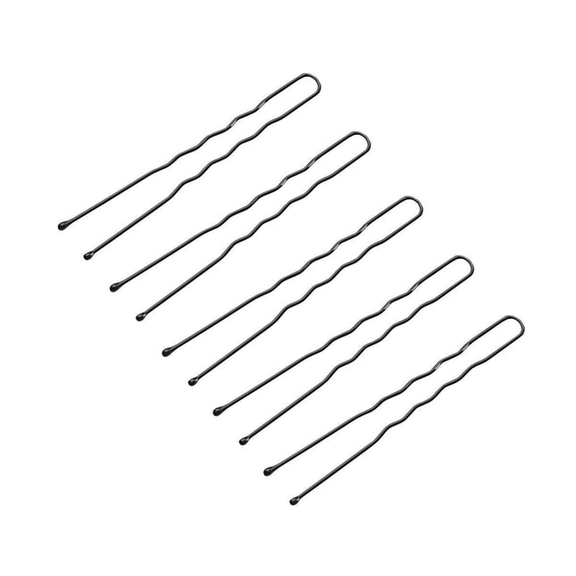 BeautyKit plaukų segtukai E-65, 6 cm, juodi, 300 vnt. – metaliniai kirpyklos segtukai plaukų fiksavimui