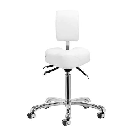 GIOVANNI 1005 balta podologinė kėdė – ergonomiška meistro vieta intensyviam kasdieniam naudojimui