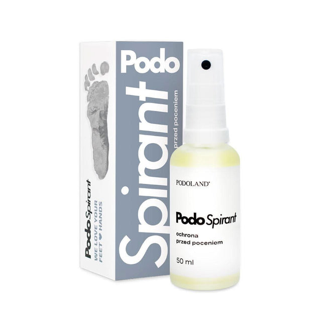 PODOLAND PodoSpirant minkštinamasis skystis odelėms ir nagams 200ml – profesionalus pėdų antiperspirantas pedikiūro specialis