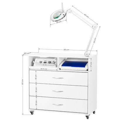 BeautyKit Y-200 podologijos komplektas su didinamąja lempa ir UV-C sterilizatoriumi – baldai profesionalams