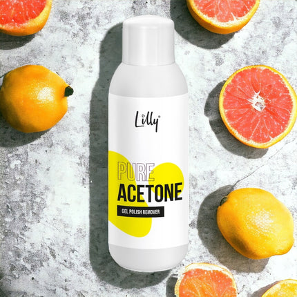 Lilly acetono tirpiklis 100ml – greitas gelinio ir klasikinio lako nuvalymas nagų studijose