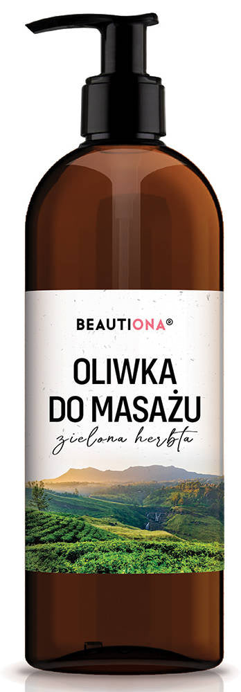 BeautyKit BEAUTIONA žalios arbatos masažo aliejus 500ml – profesionaliam kūno masažui salonuose