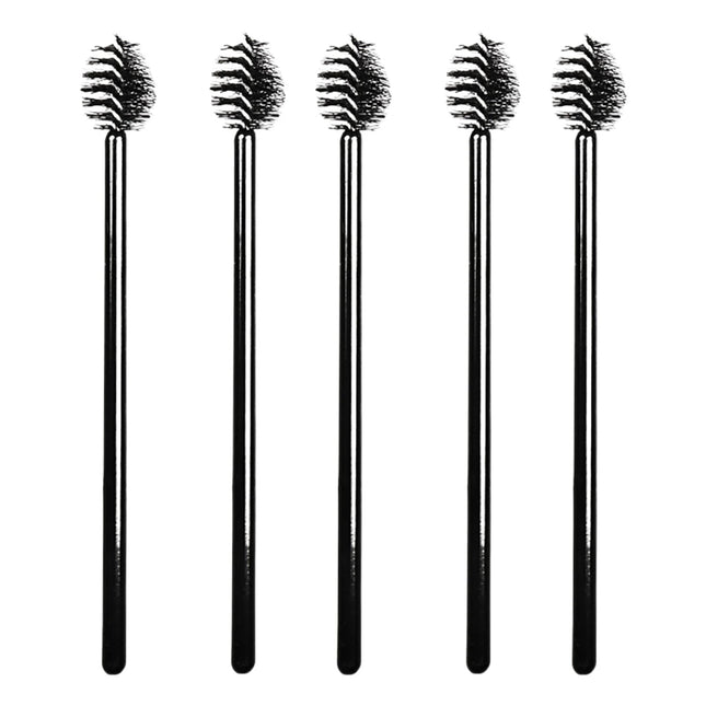 BeautyKit apvalūs blakstienų šepetėliai juodi 5 vnt – profesionaliam blakstienų tušo tepimui salone