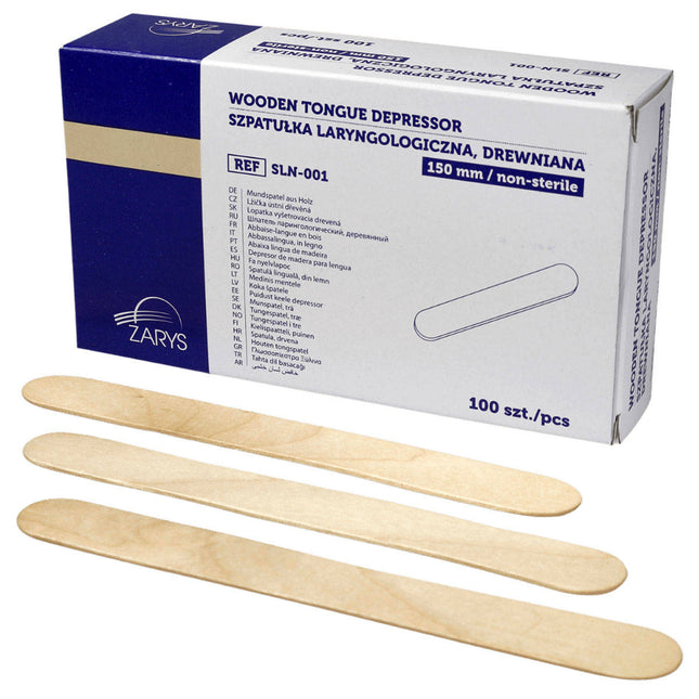 BeautyKit medinės mentelės depiliacijai 150x17 mm, didelės vienkartinės mentelės vaškinei depiliacijai salonams, 100 vnt.