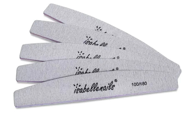 BeautyKit ISABELLENAILS nagų dildė 100/180 grūdėtumo 5 vnt. – profesionali manikiūro priemonė nagų formos korekcijai