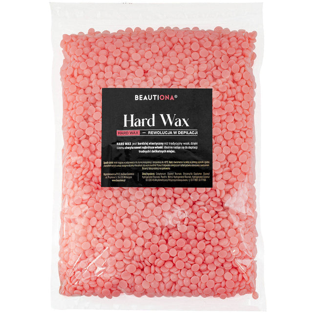 Kietasis depiliacijos vaškas granulėmis PINK, 1000 g, Beautiona, plastikiniame maišelyje