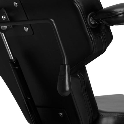 Elektrinė kėdė tatuiruočių salonui PRO INK 610, juodas minimalistinis dizainas moderniai studijai