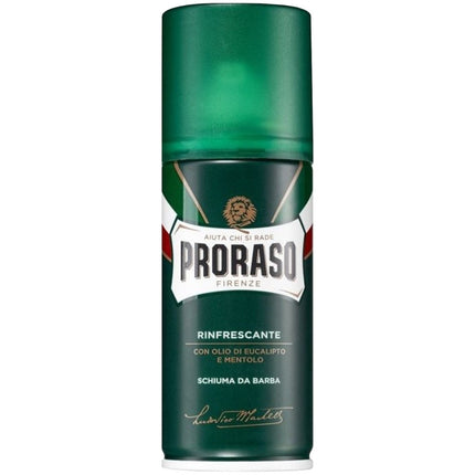 PRORASO GREEN gaivinančios skutimosi putos 100ml – profesionali veido priežiūros priemonė kirpykloms