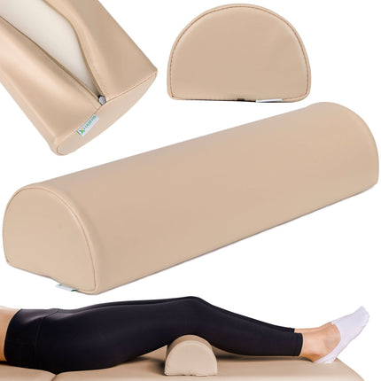 Habys pusvolelis 60x18x12 cm Vinyl Flex K033 smėlio spalvos – profesionalus masažo pagalbinis įrankis klientų pozicionavimui
