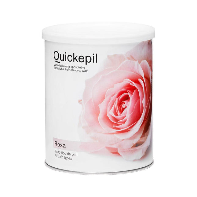 QUICKEPIL depiliacinis vaškas skardinėje ROSA 800ml – juostelinis bičių vaško pagrindo vaškas jautriai odai