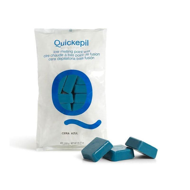 QUICKEPIL CERA AZUL kietasis depiliacinis vaškas be juostelių su azulenu jautriai odai, mėlynas, 1 kg