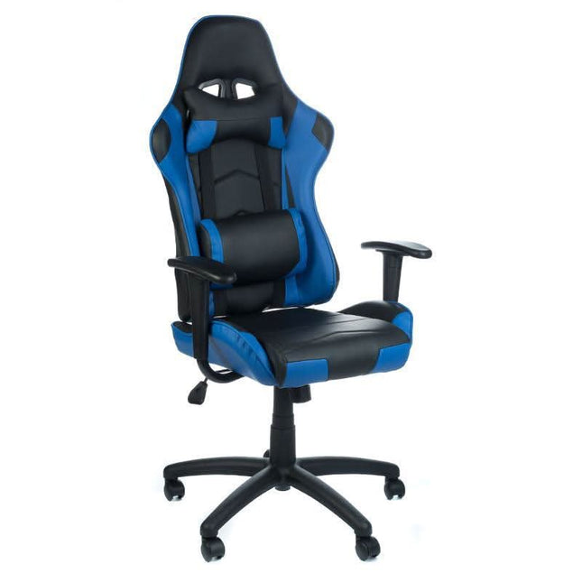 BS CorpoComfort BX-3700 RACER žaidimų kėdė mėlyna juoda ergonomiška profesionali biuro ir darbo vietos kėdė