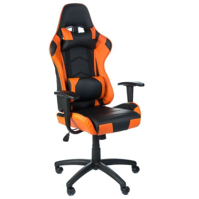 Žaidimų kėdė RACER CorpoComfort BX-3700 oranžinė juoda – ergonomiška biuro ir žaidimų kėdė BS
