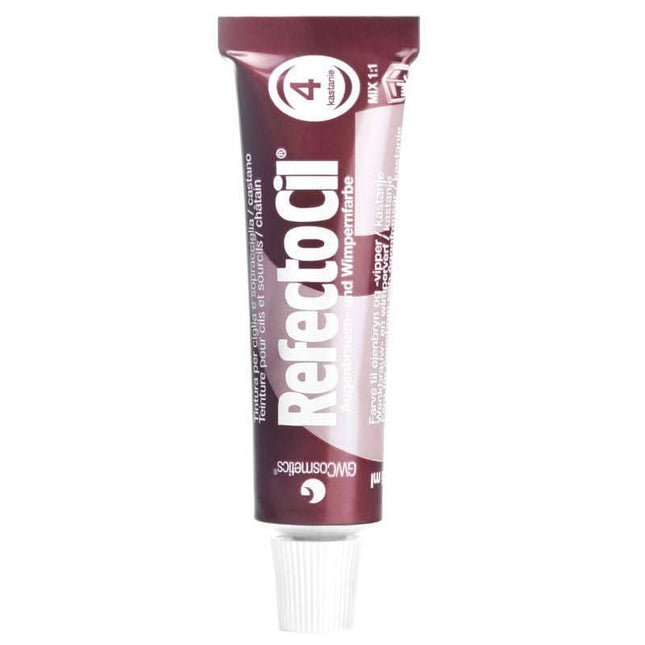 RefectoCil antakių ir blakstienų dažai kaštoninė Nr.4 15ml – profesionali formulė salonams