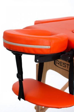 RESTPRO Classic-2 oranžinė masažo kušetė lengva ir tvirta SPA bei grožio salonams