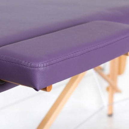 Ergonomiška purpurinė RESTPRO gultas-kušetė klientų komfortui refleksologijos ir relaksacijos procedūroms
