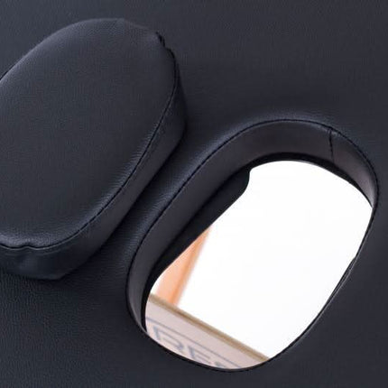 Juoda sulankstoma kušetė RESTPRO – patogi klientui SPA ir wellness procedūroms