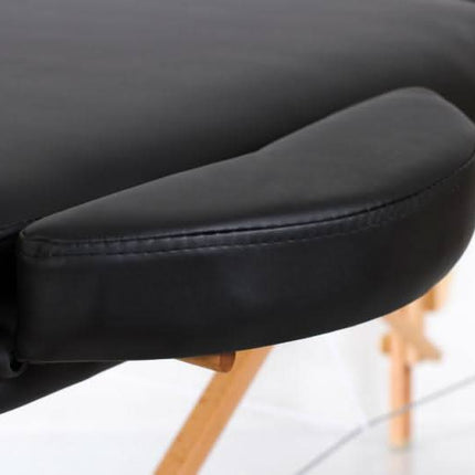 RESTPRO VIP OVAL 3 masažo lova juoda ergonomiška klientų komfortui kosmetologijos studijoje