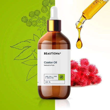Beautiona 100 ml ricinos aliejus – maitinantis ir drėkinantis priežiūros aliejus masažo procedūroms