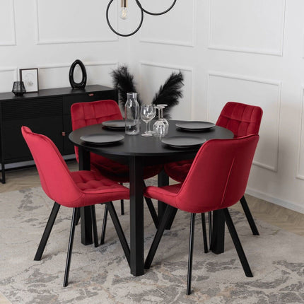 Mebel Elite RICK aksominė kėdė – tamsiai raudona bordo spalva moderniam grožio studijos interjerui
