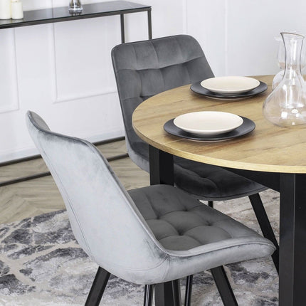 Mebel Elite RICK pilka aksaminė kėdė – premium klasės baldas manikiūro kabinetui įrengti