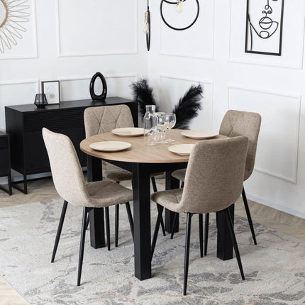 Mebel Elite ergonomiška kėdė su švelniu smėlio audiniu kosmetologijos kabinetui