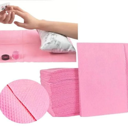 BeautyKit vienkartinės folijos servetėlės manikiūrui ir pedikiūrui – atsparus paviršius lakui ir priemonėms, 50 vnt pakuotė