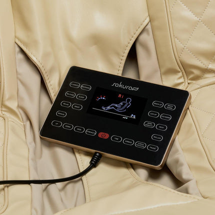 SAKURA masažinis krėslas Comfort Plus 806 – smėlio dizainas moderniam masažo salonui