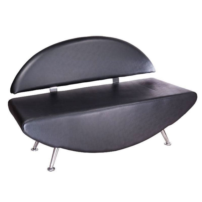 Salono laukiamojo sofa CARINI BD-6710 juoda – profesionali laukiamojo zona grožio salonams ir kirpykloms