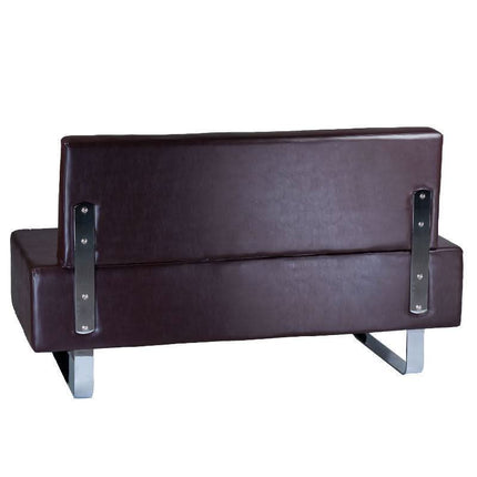 BS MESSINA BD-6713 ruda sofa kirpyklos ar kosmetologijos salono laukiamajam – tvirta, stilinga, profesionali