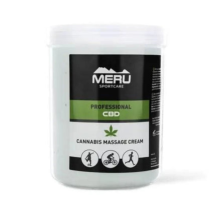 MERU CBD masažinis kremas 1000 ml didelė pakuotė – idealus profesionalioms kūno masažo procedūroms salone