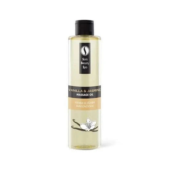 Sara Beauty Spa masažo aliejus Vanilla & Jasmine 250 ml – minkštinantis kūno masažo aliejus profesionaliam naudojimui