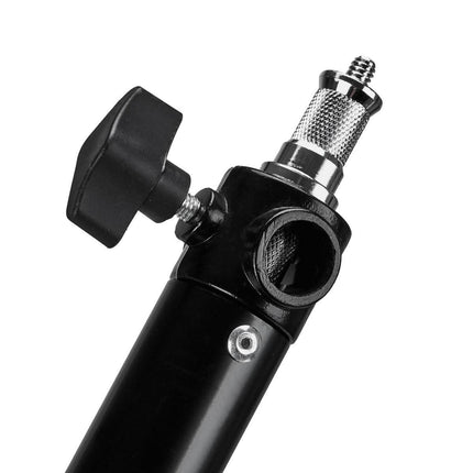 Plieninis BeautyKit laikiklis žiedinei lempai su 6 mm ir 9 mm sriegiu, reguliuojamas 73–131 cm