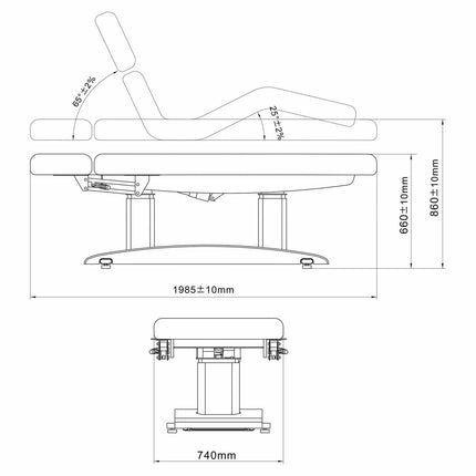 Habys GEMINI FLEX HEAT K429 elektrinė lova pilka – idealus sprendimas kosmetologijos ir SPA centrui