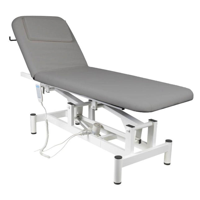SILLON 079 elektrinis masažo stalas 1 variklis pilkas – reguliuojamas aukštis fizioterapijai ir grožio salonams